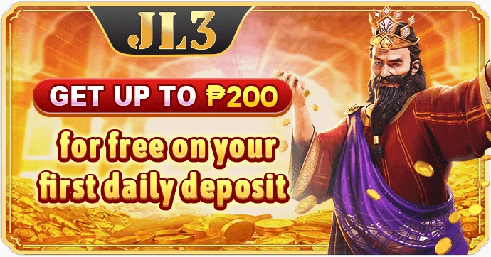 JL3 first daily deposit bonus — free cash up to ₱200